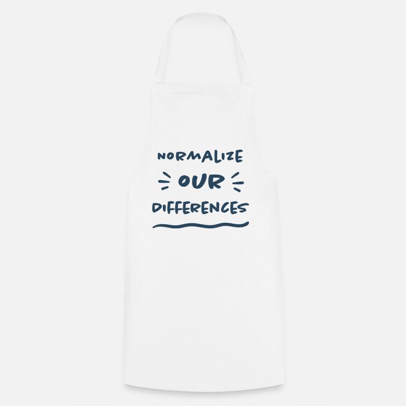 Normalize our Differences - Inclusion - Cooking Apron - white