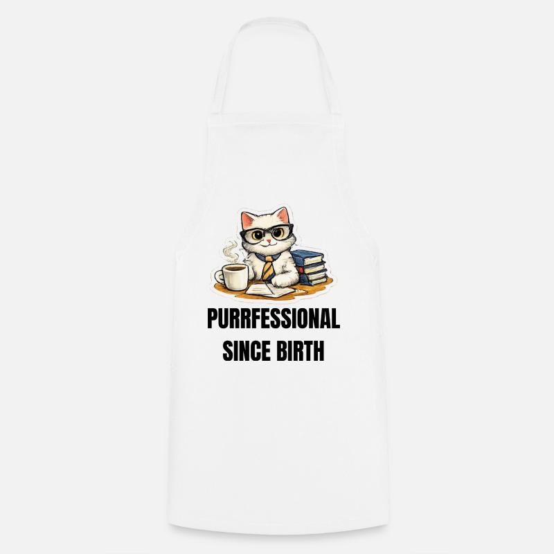 Purrrfessional Seit Geburt - Kochschürze - Weiß