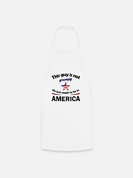 Grumpy Star mit US Flaggenstern - Kochschürze - Weiß