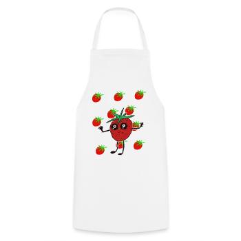 Lustige Erdbeere Erdbeeren Kinder  - Kochschürze - Weiß - Vorne - AI Model Male 185 dark (185cm)