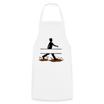 Wadloper Woman Custom – Schlammdesign - Kochschürze - Weiß - Vorne - AI Model Male 185 dark (185cm)
