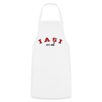 Iași Est. 1996 - Cooking Apron - white - Front - AI Model Male 185 dark (185cm)