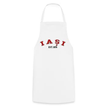 Iași Fondée en 1976 - Tablier de cuisine - blanc - Devant - AI Model Male 185 dark (185cm)