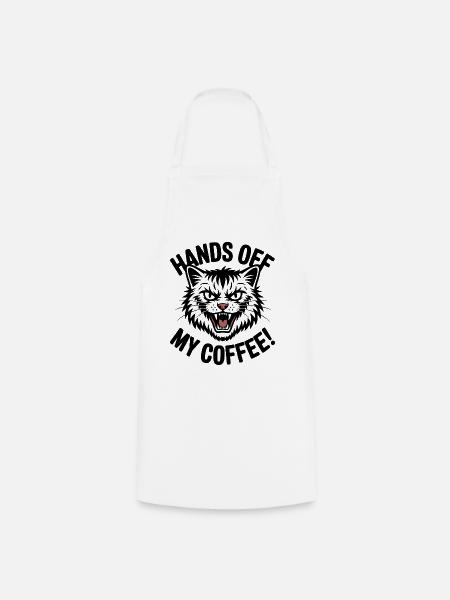 Grumpy Kaffeekatze - Kochschürze - Weiß
