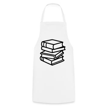 Bücherstapel Lesen Buchclub Lehrer Bibliothek - Kochschürze - Weiß - Vorne - AI Model Male 185 dark (185cm)