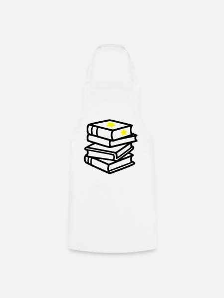 Bücherstapel Stern Fantasy Lesen Buchclub - Kochschürze - Weiß