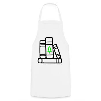 Stack of Books Tree Nature Reading Book Club Forest - Cooking Apron - white - Front - AI Model Male 185 dark (185cm)
