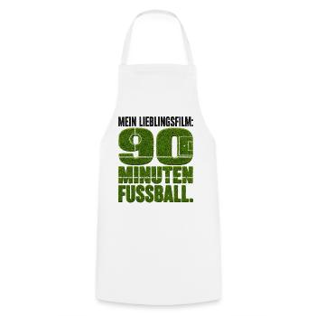 Mein Lieblingsfilm: 90 Minuten Fussball - Kochschürze - Weiß - Vorne - AI Model Male 185 dark (185cm)