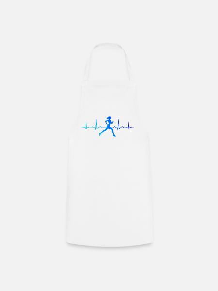 Geschenkidee für eine Running mit Running - Kochschürze - Weiß