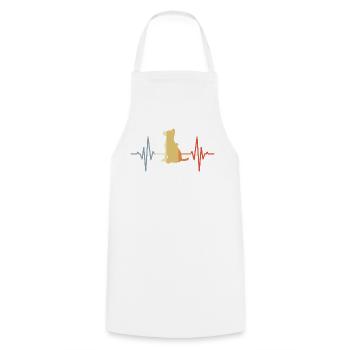 German Shepherd ECG Heartline - Cooking Apron - white - Front - AI Model Male 185 dark (185cm)