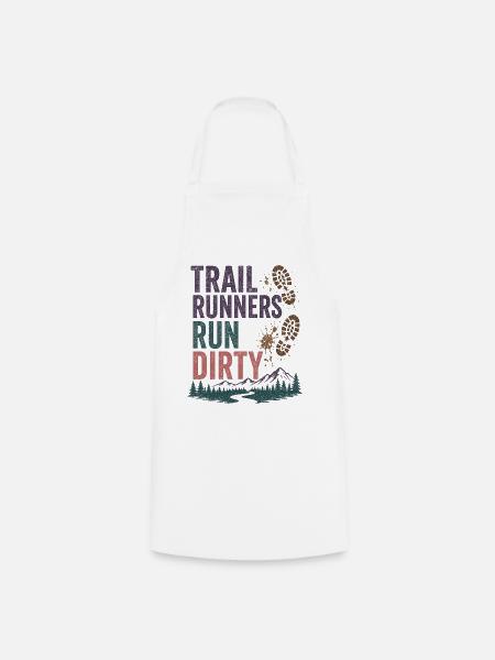 Trailrunner laufen schmutzig - Kochschürze - Weiß