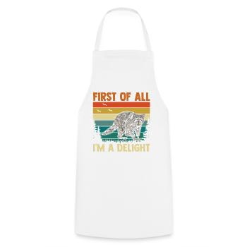 First Of All Im A Delight Trash Panda Raccoon - Cooking Apron - white - Front - AI Model Male 185 dark (185cm)