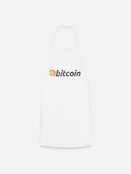 Bitcoin Logo Original BTC - Kochschürze - Weiß