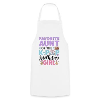 Favorite Aunt of The K-Pop Birthday Girl - Cooking Apron - white - Front - AI Model Male 185 dark (185cm)