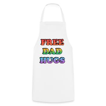 Kostenlose Papa-Umarmungen Regenbogen-Tee LGBT-Stolz - Kochschürze - Weiß - Vorne - AI Model Male 185 dark (185cm)