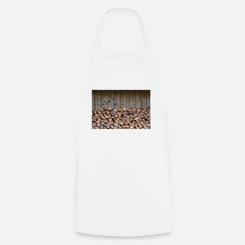 Rustic Wood Stack Nature Look - Poster - Cooking Apron - white