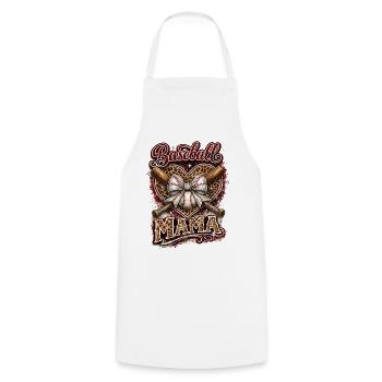 Baseball Mama Léopard | Cadeau Sport et Maman - Tablier de cuisine - blanc - Devant - AI Model Male 185 dark (185cm)