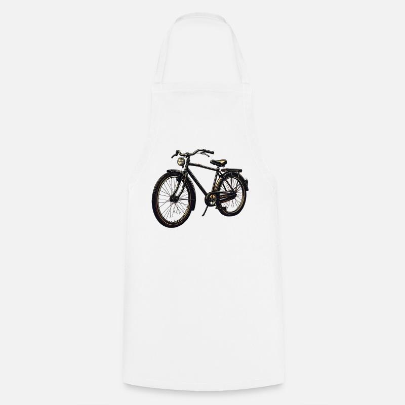 Silhouette de vélo rétro - Tablier de cuisine - blanc