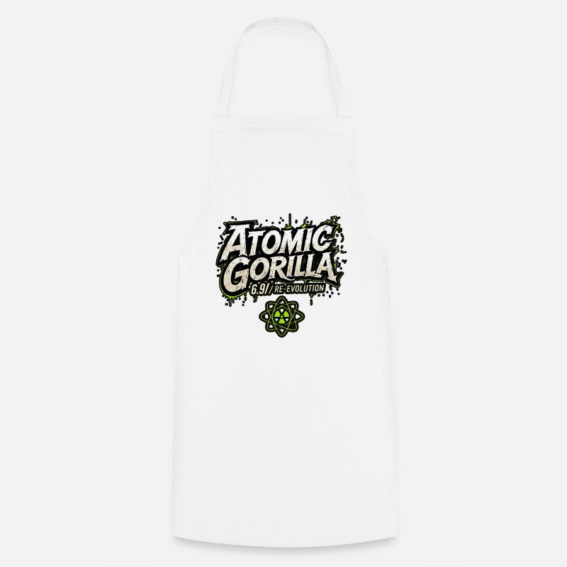 Atomic Gorilla Re-Evolution - Cooking Apron - white