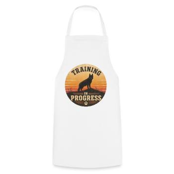 Training in Progress - Cooking Apron - white - Front - AI Model Male 185 dark (185cm)