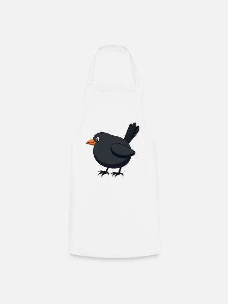 Amsel Vogel - Kochschürze - Weiß
