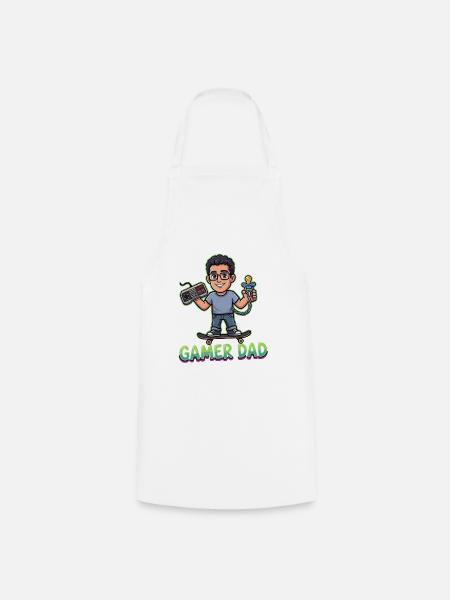Gamer Dad Skateheld Controller - Kochschürze - Weiß