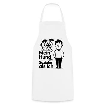 Mein Hund ist sozialer als ich - Kochschürze - Weiß - Vorne - AI Model Male 185 dark (185cm)