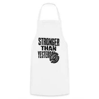 Stronger Saying - Cooking Apron - white - Front - AI Model Male 185 dark (185cm)