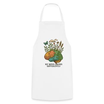 Brain grows differently - Cooking Apron - white - Front - AI Model Male 185 dark (185cm)