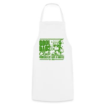 Club des papas cool - Cadeau de la fête des pères 2026 - Tablier de cuisine - blanc - Devant - AI Model Male 185 dark (185cm)