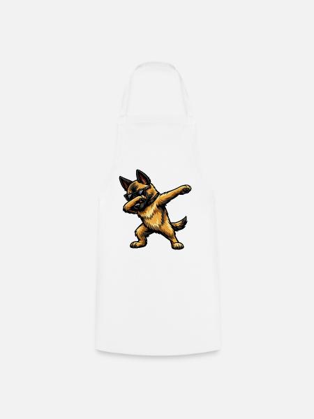 Dabbing Belgischer Schäferhund - Kochschürze - Weiß