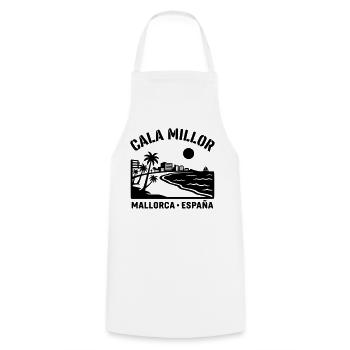 cala millor Mallorca - Kochschürze - Weiß - Vorne - AI Model Male 185 dark (185cm)