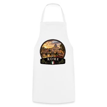 Italien Urlaub Altstadt Mediterran Urlaub Kanal - Kochschürze - Weiß - Vorne - AI Model Male 185 dark (185cm)