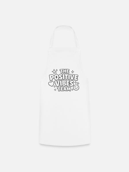 Positive Vibes Team Schriftzug - Kochschürze - Weiß