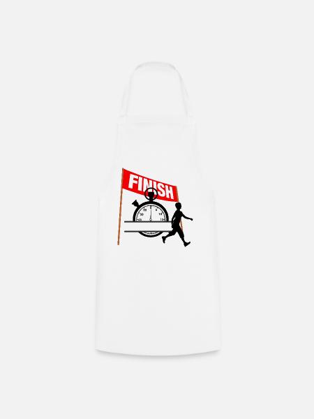 Laufende Zielzeit-Frauen - Kochschürze - Weiß