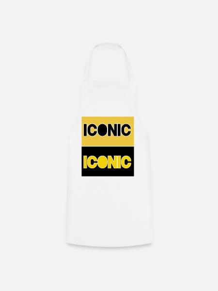 Ikonische Kontrasttypografie - Kochschürze - Weiß