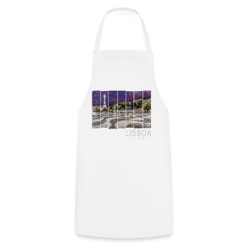 Lissabon in Portugal Retro Rossio Vintage Souvenir - Kochschürze - Weiß - Vorne - AI Model Male 185 dark (185cm)