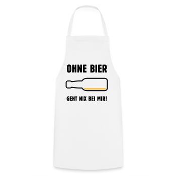 Ohne Bier Geht Nix Bei Mir! (Bierchen / POS 2C) - Kochschürze - Weiß - Vorne - AI Model Male 185 dark (185cm)