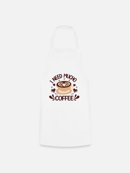 Ich brauche viel Kaffee - Kochschürze - Weiß