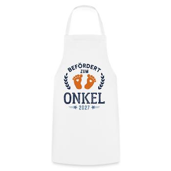 Befördert zum Onkel 2027 Cooler Onkel - Kochschürze - Weiß - Vorne - AI Model Male 185 dark (185cm)