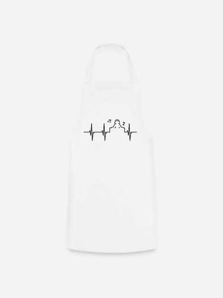 Herzschlag Diskjockey EKG - Kochschürze - Weiß
