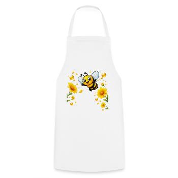Biene Honig Imker Honigwabe Blumen Wiese Insekt - Kochschürze - Weiß - Vorne - AI Model Male 185 dark (185cm)