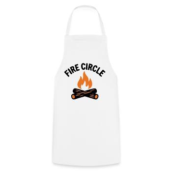 Campfire Fire Pit Camping Boy Scout - Cooking Apron - white - Front - AI Model Male 185 dark (185cm)