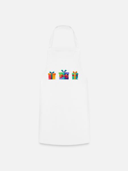 Regenbogen-Geschenkboxen Trio - Kochschürze - Weiß