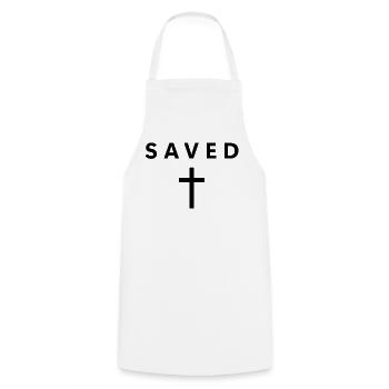 Geretteter Minimalist, Glaube an Jesus, cooler Chr - Kochschürze - Weiß - Vorne - AI Model Male 185 dark (185cm)