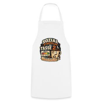 Sozial Startklar Ab Tasse 2 Kaffee Motiv - Kochschürze - Weiß - Vorne - AI Model Male 185 dark (185cm)