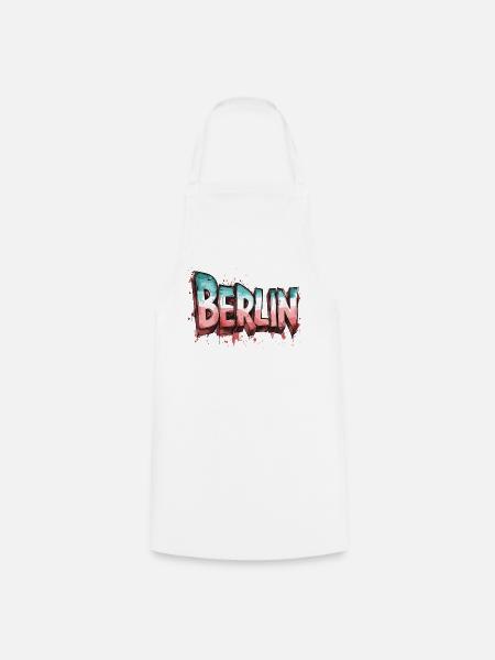 Berlin Graffiti Schrift Streetart Urban Style - Kochschürze - Weiß