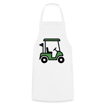 Golf cart Golf car Golf club Men - Cooking Apron - white - Front - AI Model Male 185 dark (185cm)