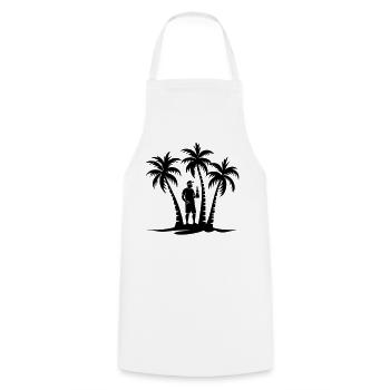Palmiers pour fête de vacanciers - Tablier de cuisine - blanc - Devant - AI Model Male 185 dark (185cm)