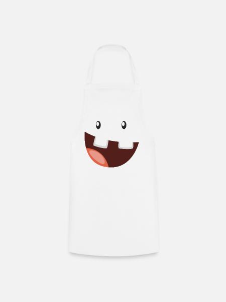 Funny monster with a big grin - Cooking Apron - white